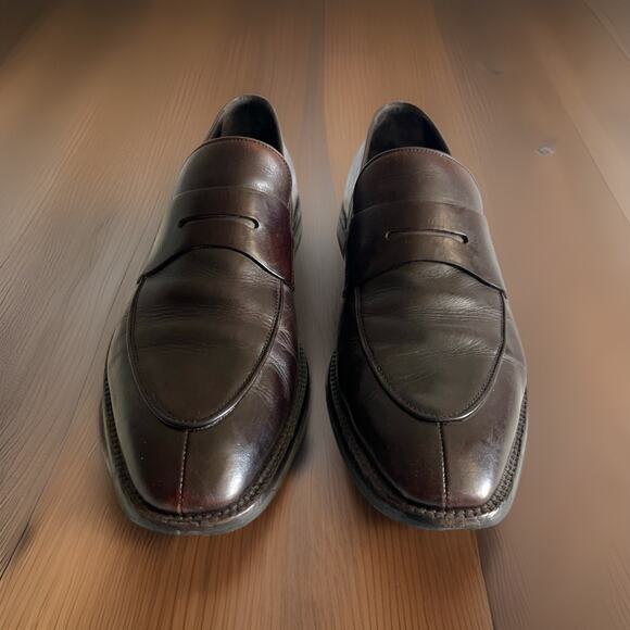 HUGO BOSS Penny Loafers Men\'s Dark Brown Leather Dress Shoes Loafers Size 10 main image 8